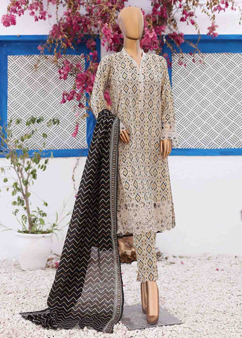Bin Saeed Fabric - SM-FR-0227- 3 Piece Embroidered Stitched Suit