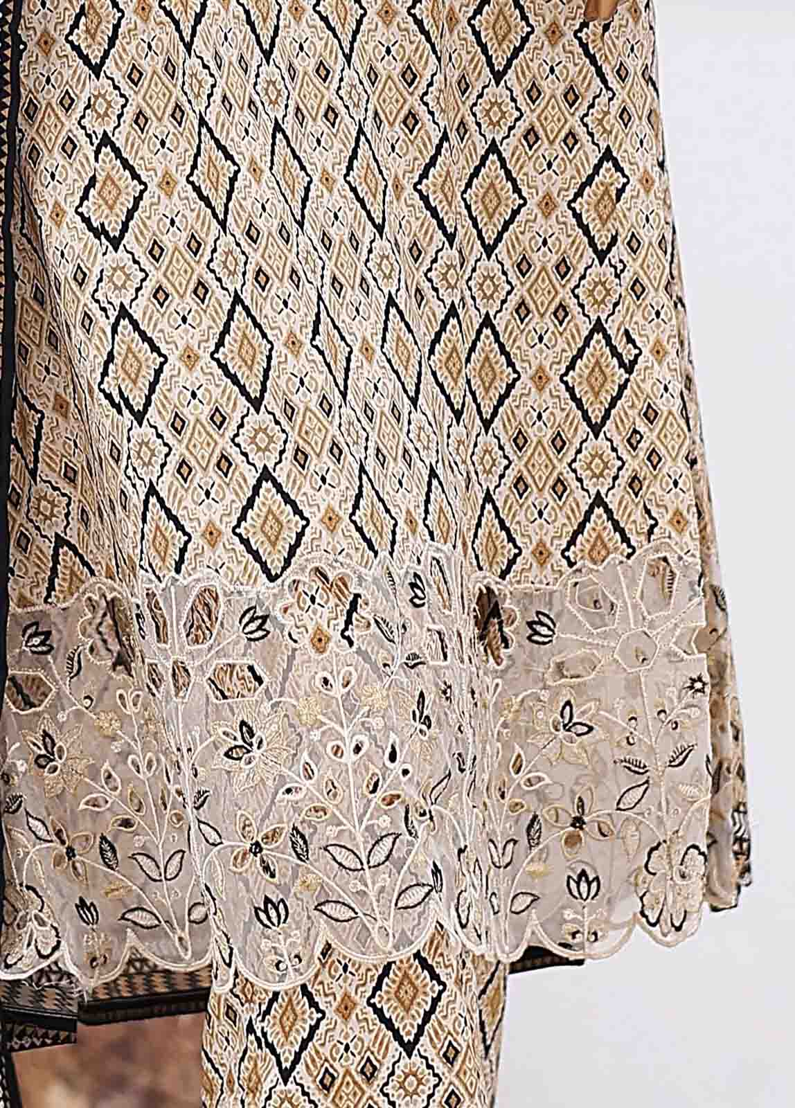 Bin Saeed Fabric - SM-FR-0227- 3 Piece Embroidered Stitched Suit