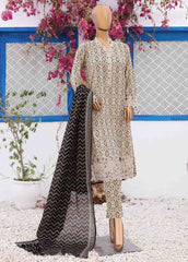 SM-FR-0227- 3 Piece Embroidered Stitched Suit