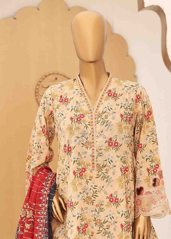 Bin Saeed Fabric - SM-FR-0228- 3 Piece Frock Style Suit