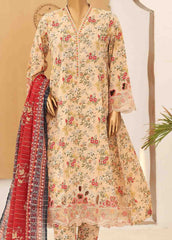 SM-FR-0228- 3 Piece Cotton Frock Style Suit