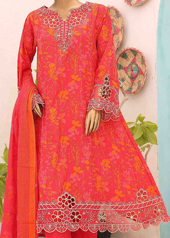 Bin Saeed Fabric - SM-FR-0340- 3 Piece Frock Style Stitched Suit