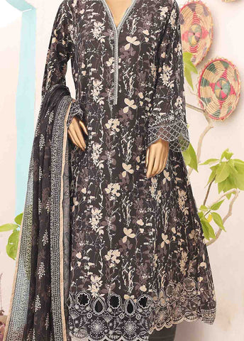 Bin Saeed Fabric - SM-FR-0342- 3 Piece Frock Style Stitched Suit