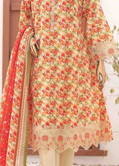 SM-FR-0345- 3 Piece Cotton Frock Style Suit