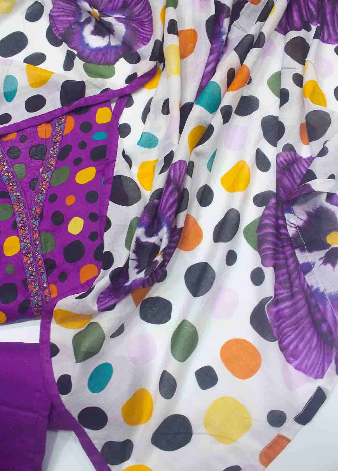 Bin Saeed Fabric - SM-FR-0347-3 Piece Embroidered Frock Style