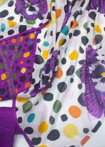 Bin Saeed Fabric - SM-FR-0347-3 Piece Embroidered Frock Style