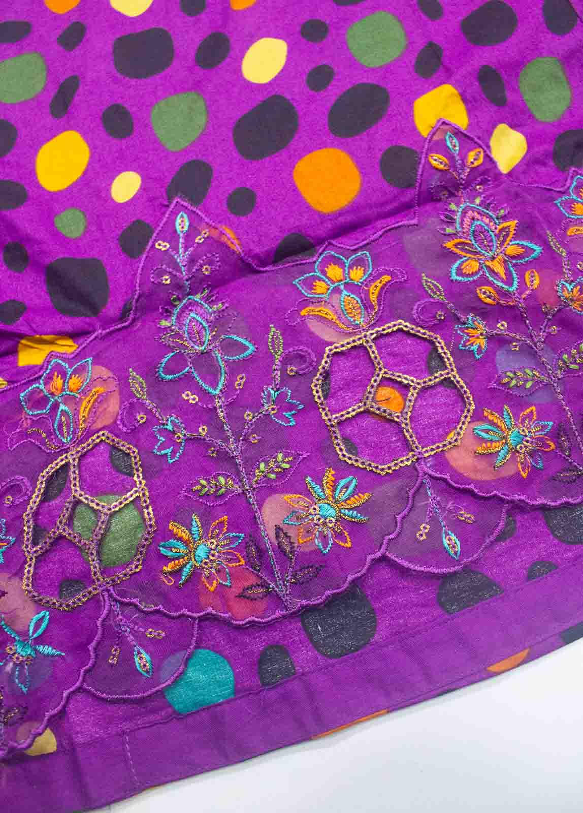 Bin Saeed Fabric - SM-FR-0347-3 Piece Embroidered Frock Style