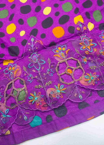 Bin Saeed Fabric - SM-FR-0347-3 Piece Embroidered Frock Style