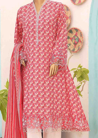 Bin Saeed Fabric - SM-FR-0349- 3 Piece Frock Style Stitched Suit