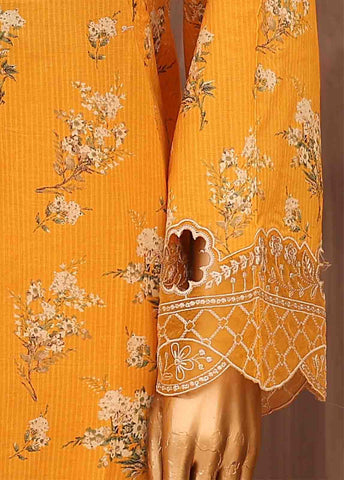Bin Saeed Fabric - SM-FR-0350- 3 Piece Frock Style Stitched Suit