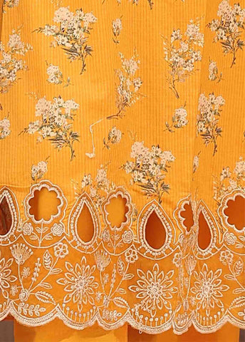 Bin Saeed Fabric - SM-FR-0350- 3 Piece Frock Style Stitched Suit