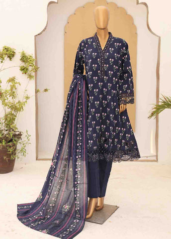 Bin Saeed Fabric - SM-FR-0351- 3 Piece Frock Style Suit