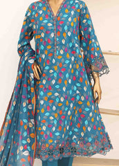 SM-FR-0353- 3 Piece Cotton Frock Style Suit