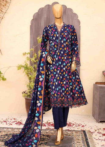 Bin Saeed Fabric - SM-FR-0354- 3 Piece Frock Style Stitched Suit