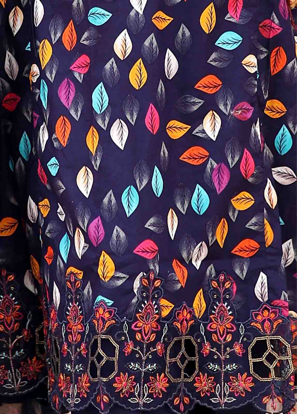 Bin Saeed Fabric - SM-FR-0354- 3 Piece Frock Style Stitched Suit