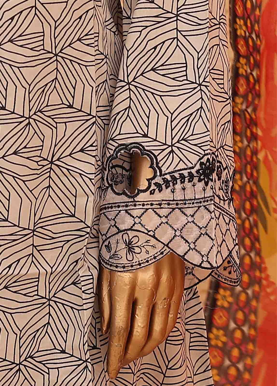 Bin Saeed Fabric - SM-FR-0355- 3 Piece Frock Style Stitched Suit