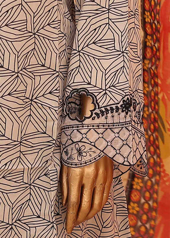 Bin Saeed Fabric - SM-FR-0355- 3 Piece Frock Style Stitched Suit