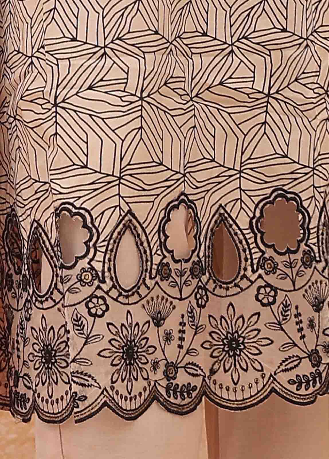 Bin Saeed Fabric - SM-FR-0355- 3 Piece Frock Style Stitched Suit