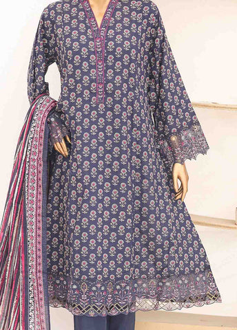 Bin Saeed Fabric - SM-FR-0600- 3 Piece Frock Style Suit