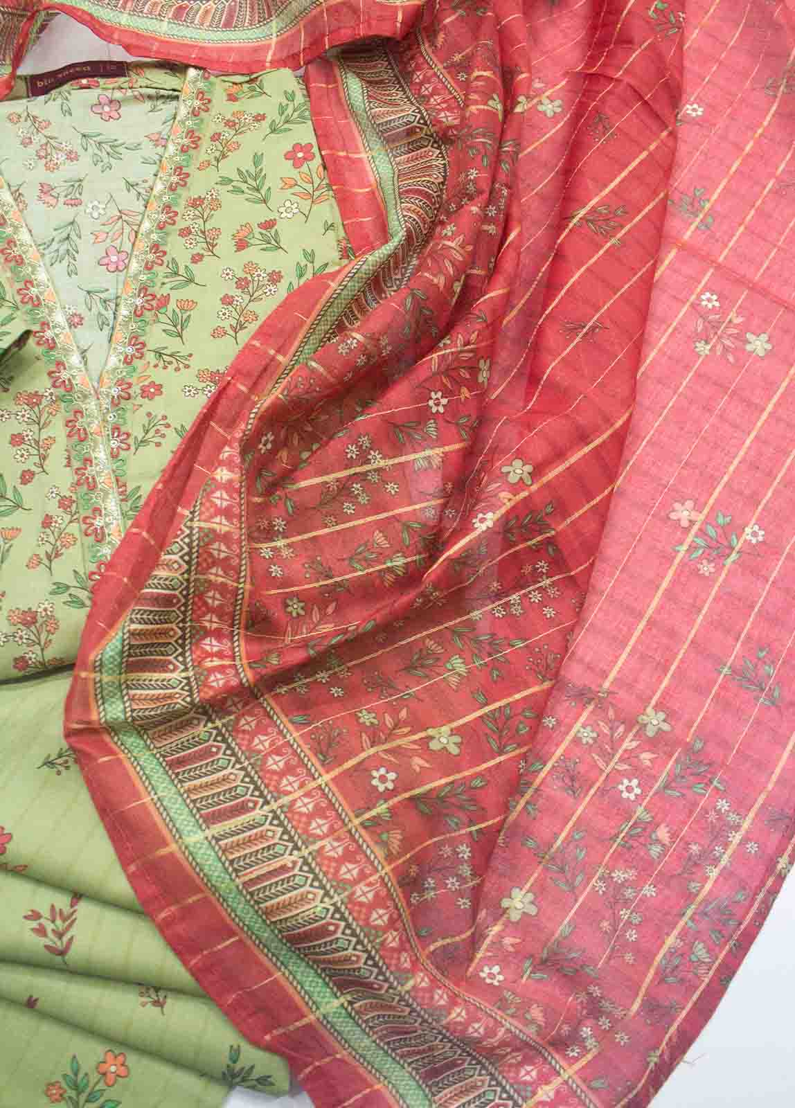 Bin Saeed Fabric - SM-FR-0623-R71 3 Piece Embroidered Frock Style