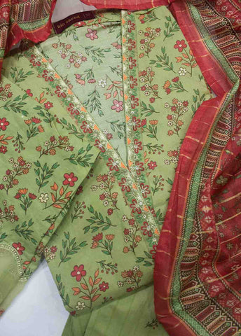 Bin Saeed Fabric - SM-FR-0623-R71 3 Piece Embroidered Frock Style