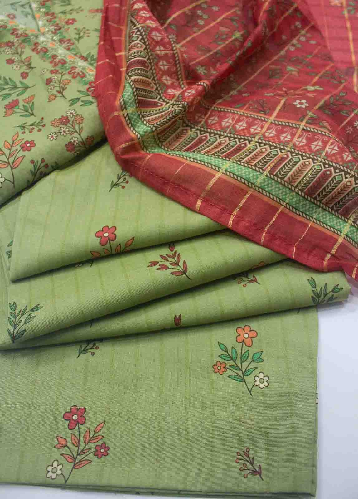 Bin Saeed Fabric - SM-FR-0623-R71 3 Piece Embroidered Frock Style