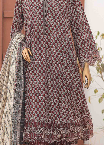 Bin Saeed Fabric - SM-FR-0633- 3 Piece Frock Style Suit