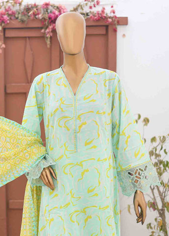 Bin Saeed Fabric - SM-FR-0639- 3 Piece Frock Style Suit