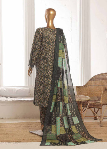 Bin Saeed Fabric - SM-FR-356-3 Piece Lawn Embroidered Frock Style Suit