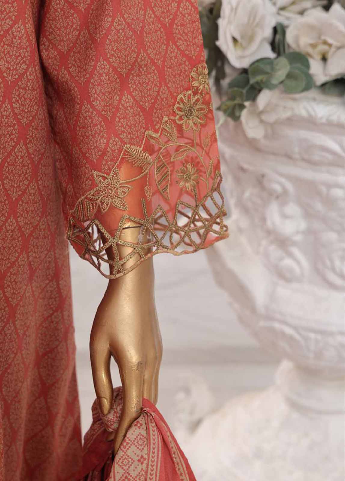 Bin Saeed Fabric - SM-FR-358-3 Piece Lawn Embroidered Frock Style Suit