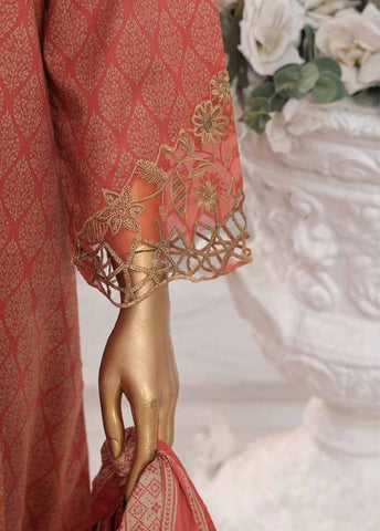 SM-FR-358-3 Piece Lawn Embroidered Frock Style Suit