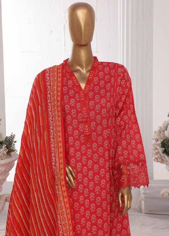 SM-FR-603-3 Piece Lawn Embroidered Frock Style Suit