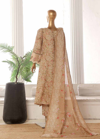 Bin Saeed Fabric - SM-FR-615-3 Piece Lawn Embroidered Frock Style Suit