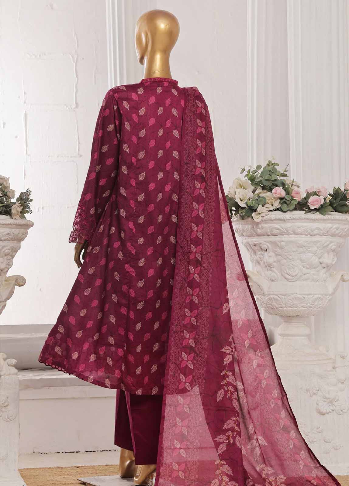 Bin Saeed Fabric - SM-FR-626-3 Piece Lawn Embroidered Frock Style Suit