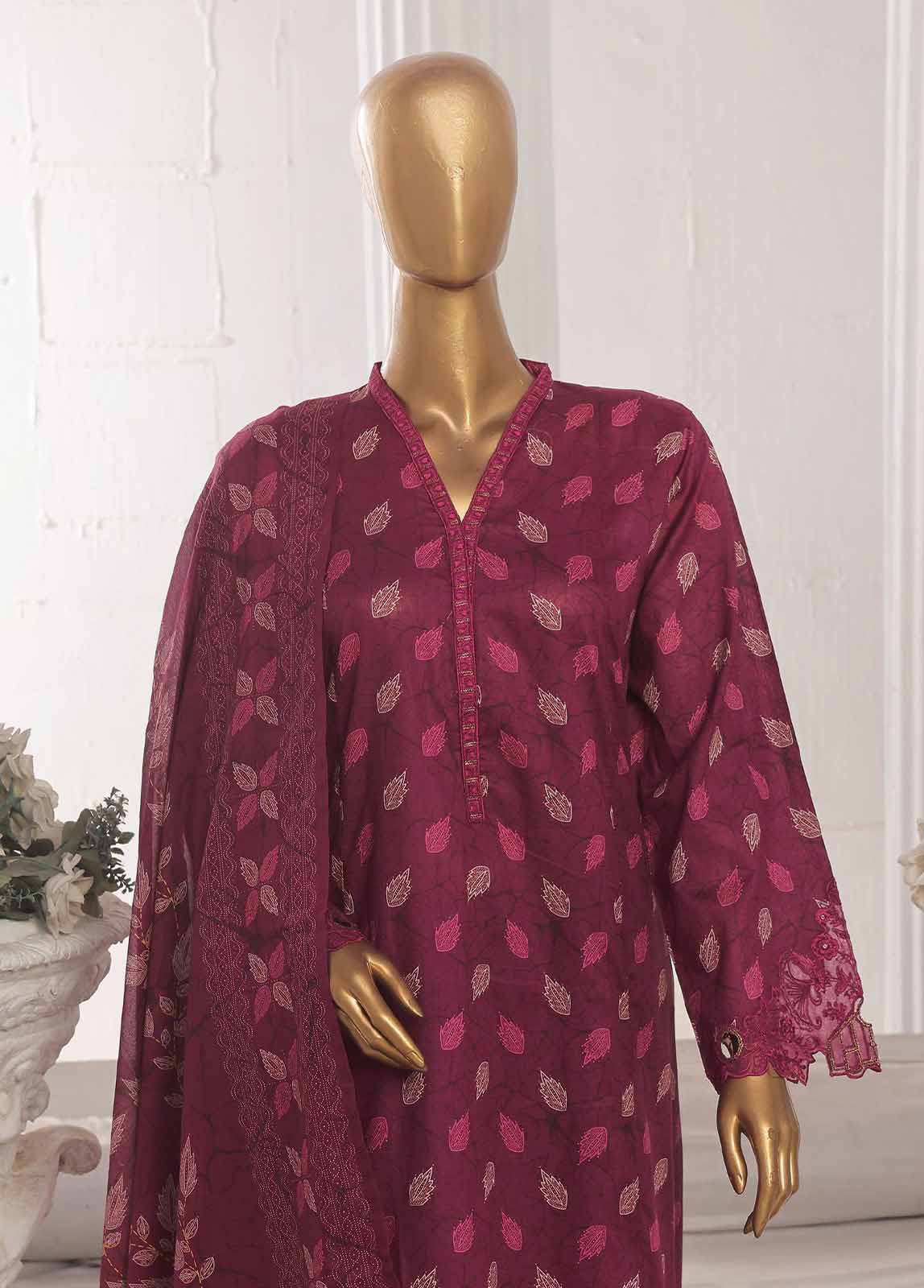 Bin Saeed Fabric - SM-FR-626-3 Piece Lawn Embroidered Frock Style Suit