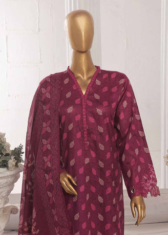 Bin Saeed Fabric - SM-FR-626-3 Piece Lawn Embroidered Frock Style Suit