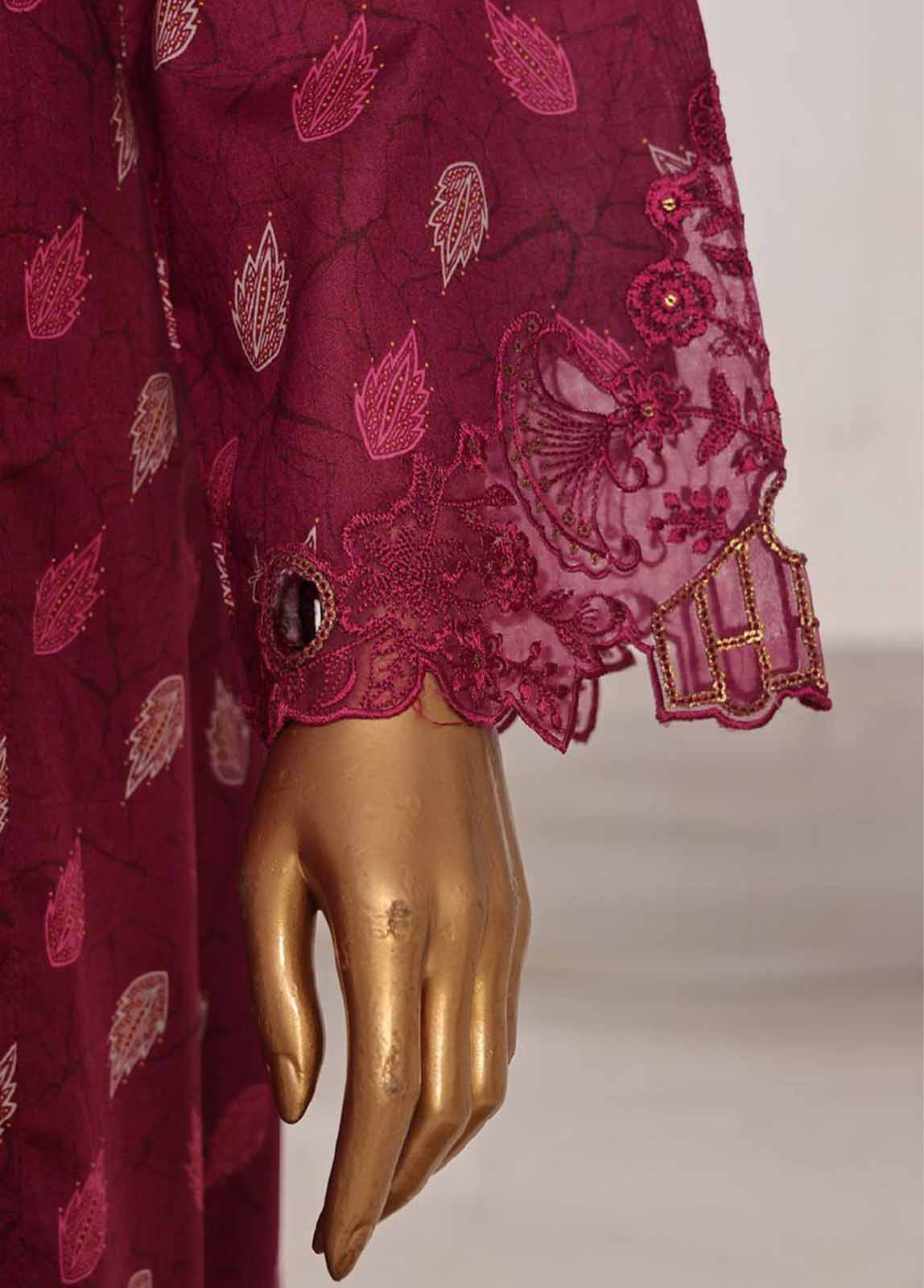 Bin Saeed Fabric - SM-FR-626-3 Piece Lawn Embroidered Frock Style Suit