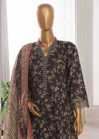Bin Saeed Fabric - SM-FR-628-3 Piece Lawn Embroidered Frock Style Suit