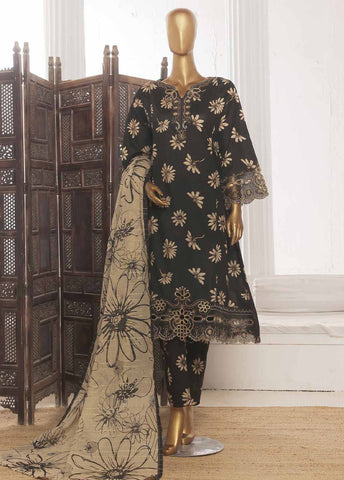 Bin Saeed Fabric - SM-FR-629-3 Piece Lawn Embroidered Frock Style Suit
