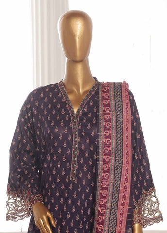 SM-FR-632-3 Piece Lawn Embroidered Frock Style Suit