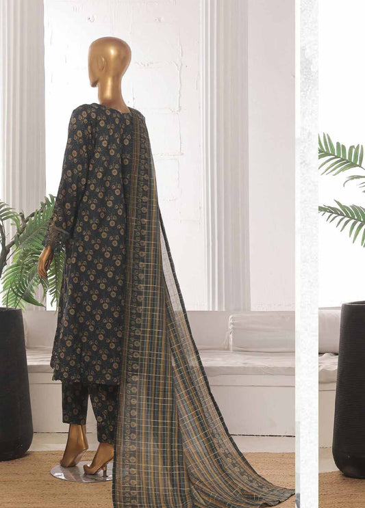 SM-FR-642-3 Piece Lawn Embroidered Frock Style Suit