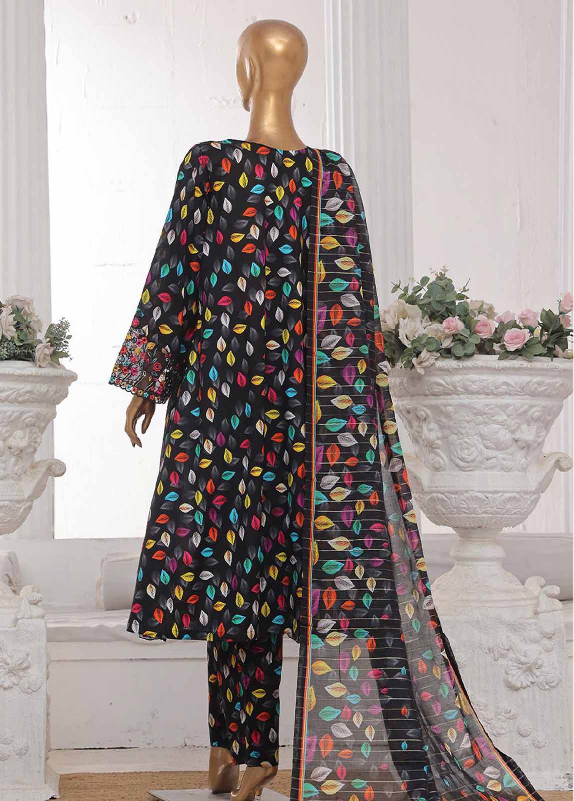 Bin Saeed Fabric - SM-FR-643-3 Piece Lawn Embroidered Frock Style Suit