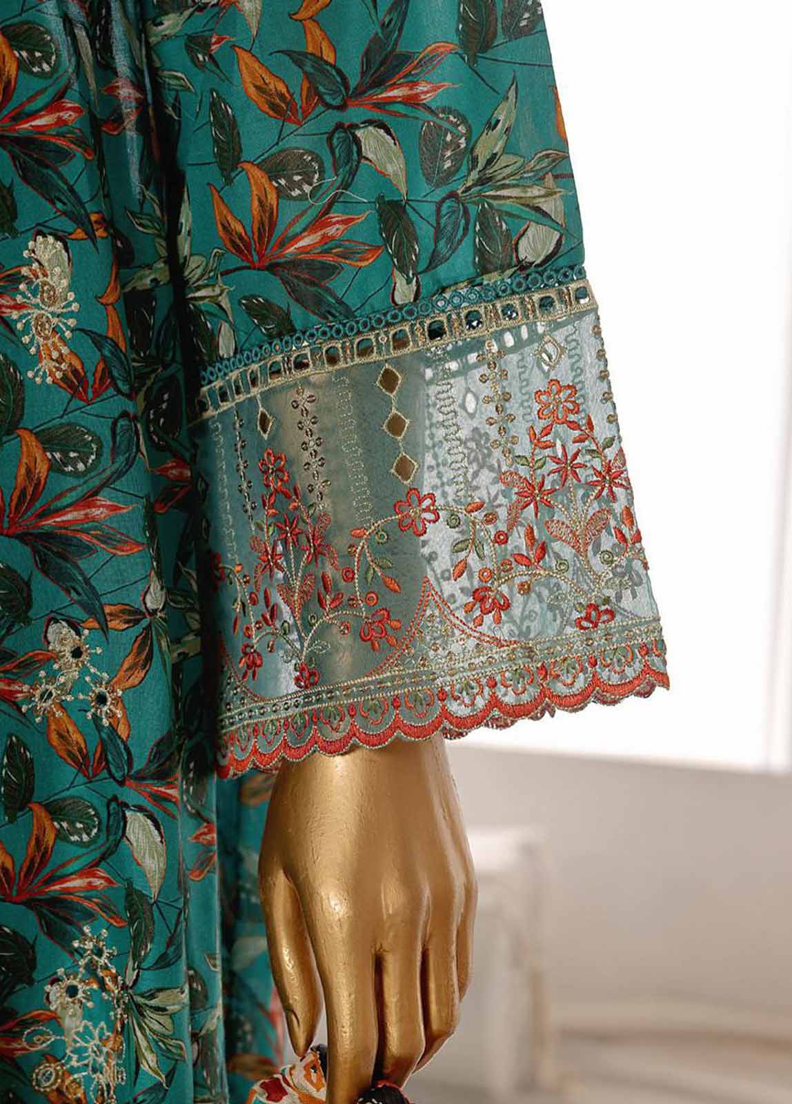 Bin Saeed Fabric - SM-FR-749-3 Piece Lawn Embroidered Frock Style Suit