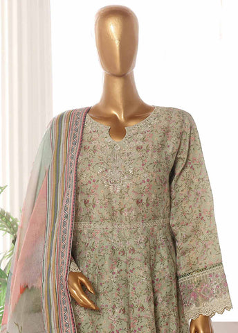 Bin Saeed Fabric - SM-FR-765-3 Piece Lawn Embroidered Frock Style Suit