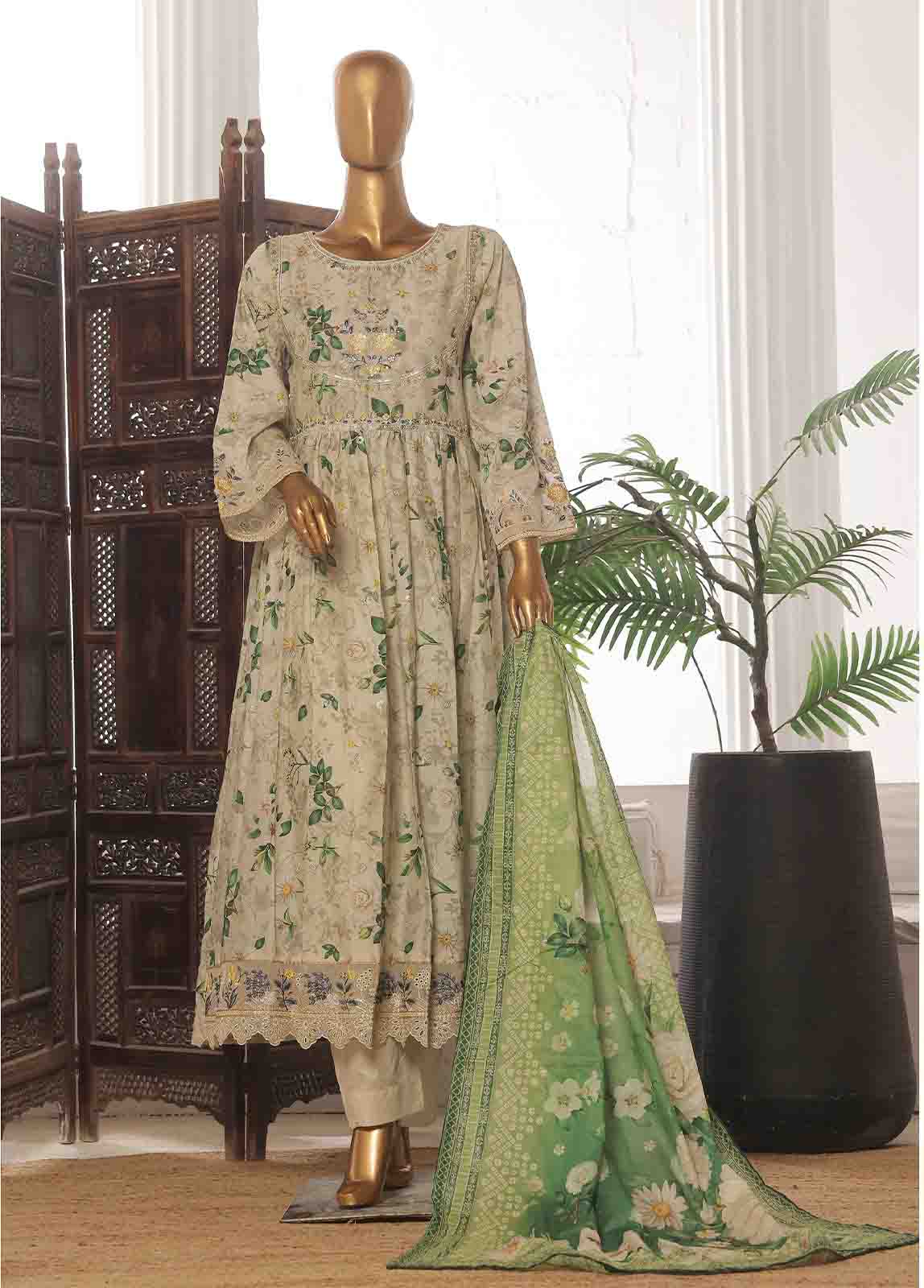 Bin Saeed Fabric - SM-FR-770 -3 Piece Embroidered Stitched Suit