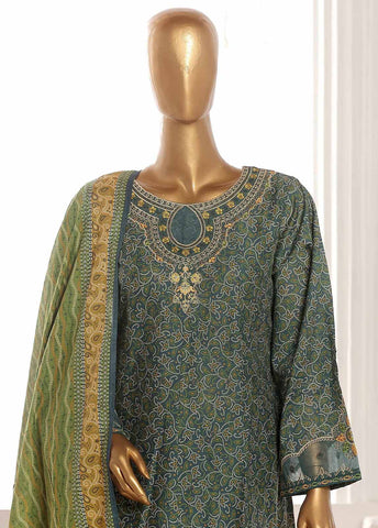 Bin Saeed Fabric - SM-FR-787-3 Piece Lawn Embroidered Frock Style Suit