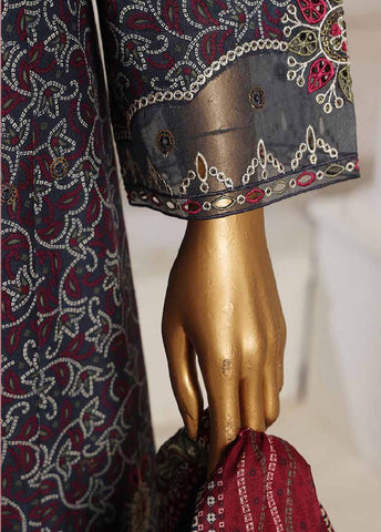 Bin Saeed Fabric - SM-FR-788-3 Piece Lawn Embroidered Frock Style Suit