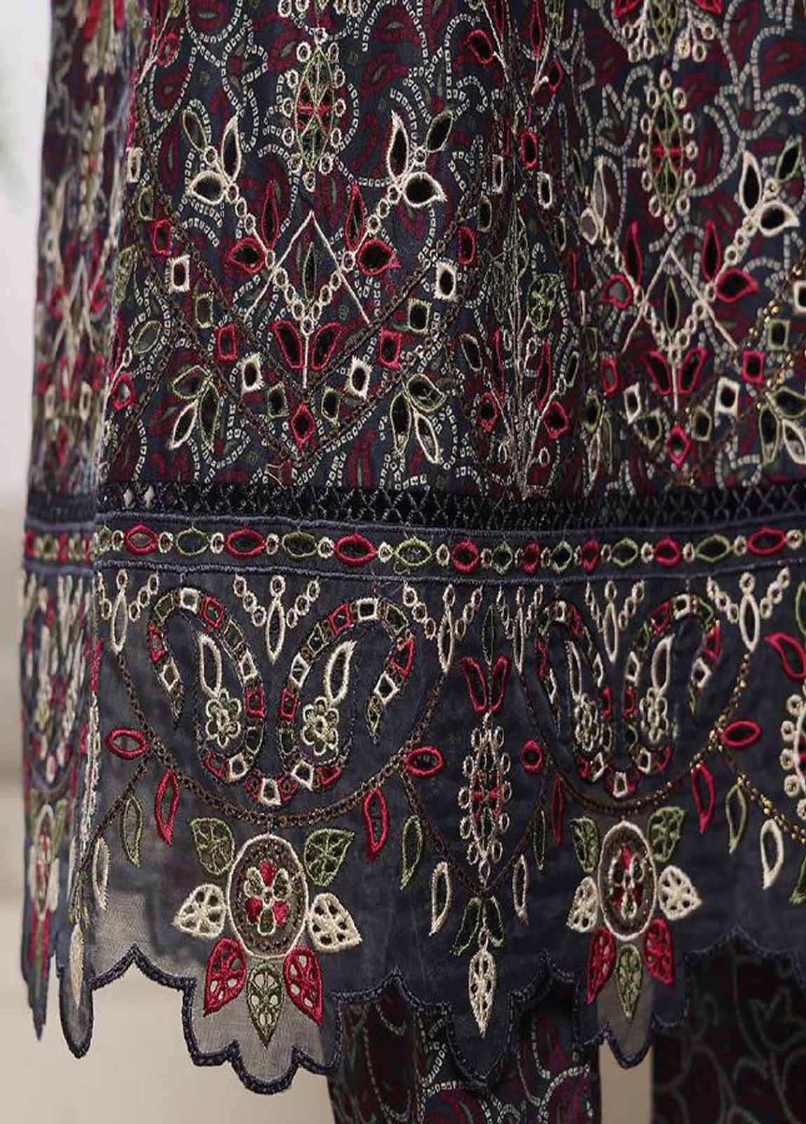 Bin Saeed Fabric - SM-FR-788-3 Piece Lawn Embroidered Frock Style Suit