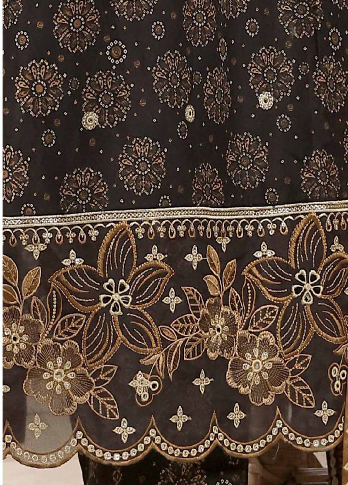 Bin Saeed Fabric - SM-FR-790-3 Piece Lawn Embroidered Frock Style Suit