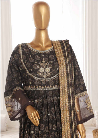 Bin Saeed Fabric - SM-FR-790-3 Piece Lawn Embroidered Frock Style Suit